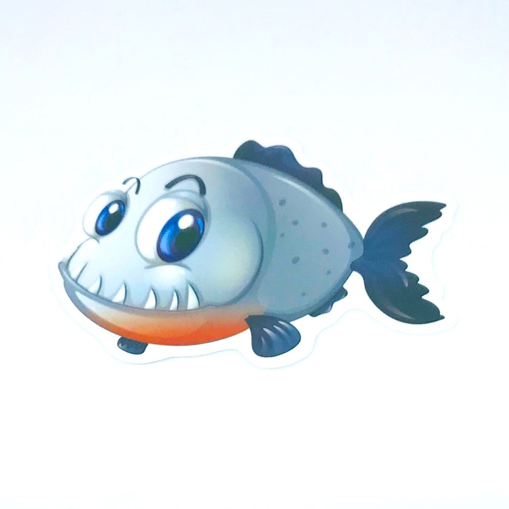 All Smiles Tropical Ocean Water Fish Cartoon Style Single Decor Sticker
